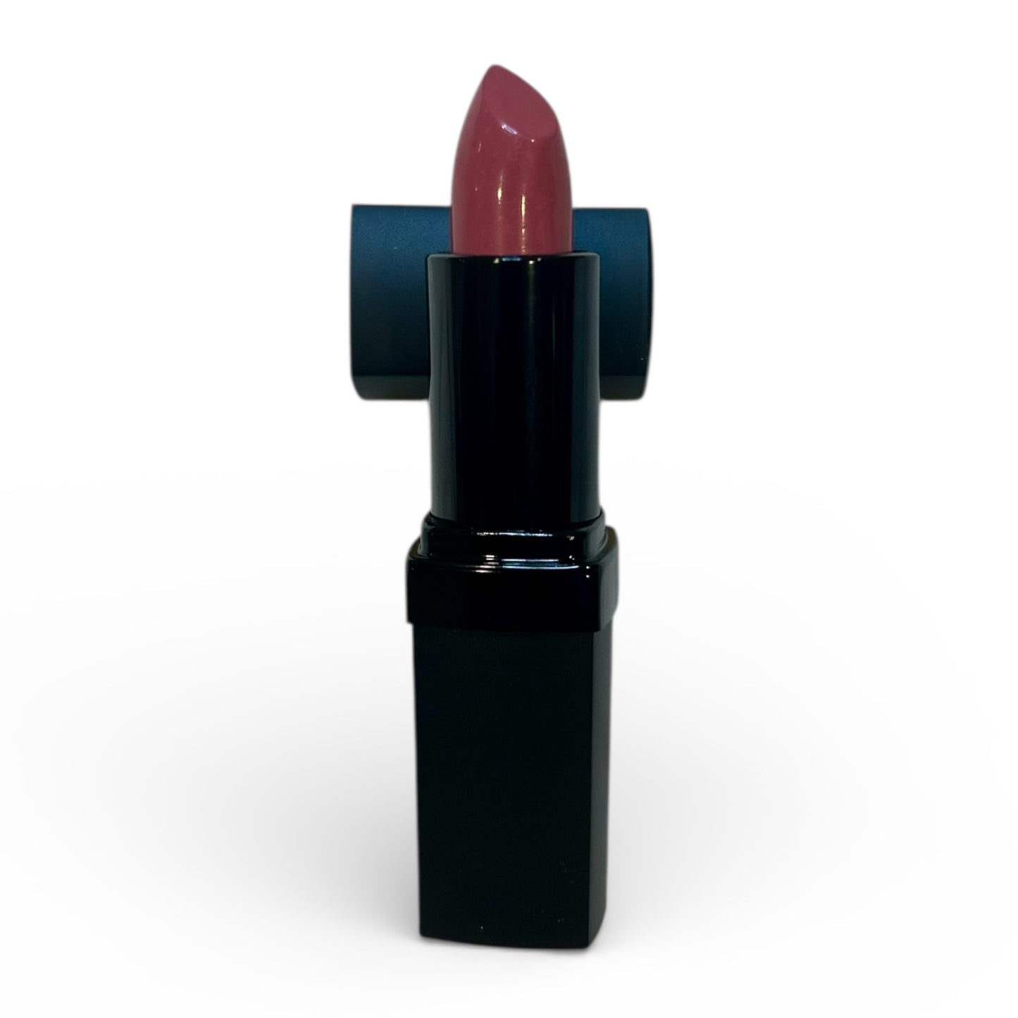 Lipstick with black case on a white background
