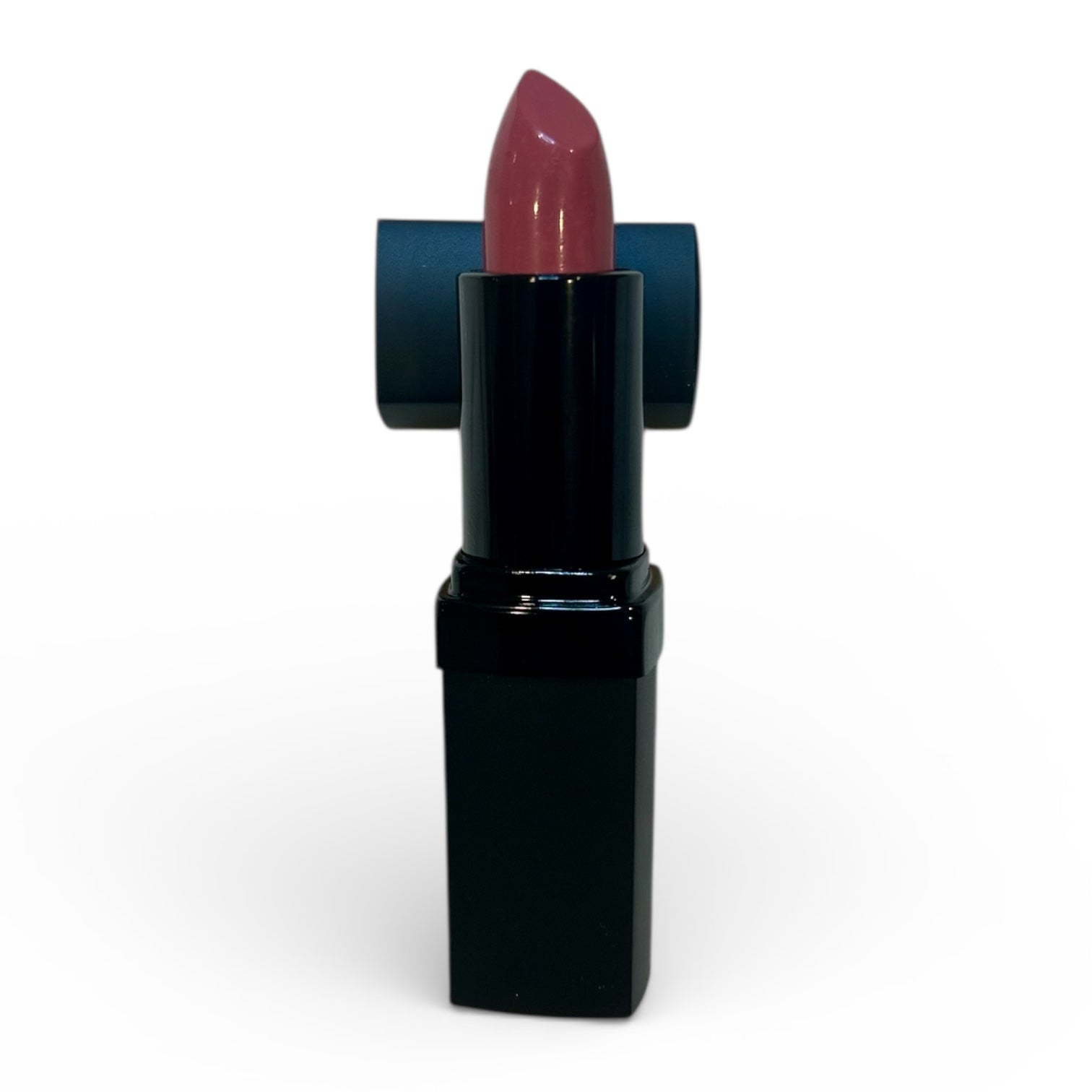 Lipstick with black case on a white background